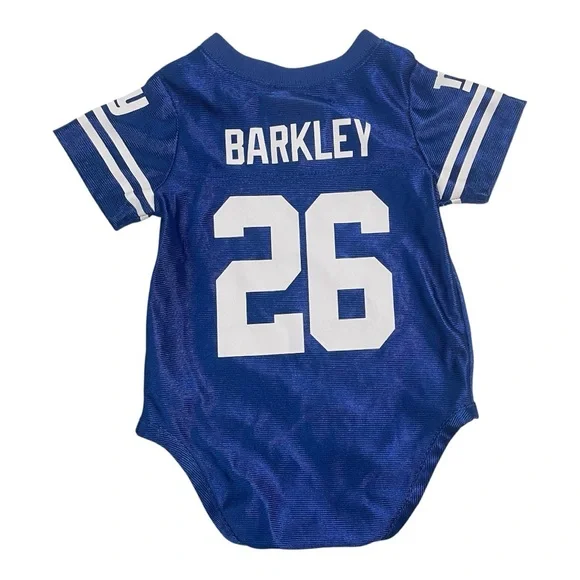 NFL Giants Team Apparel #26 Saquon Barkley Kids Blue Onesie - Picture 3 of 8